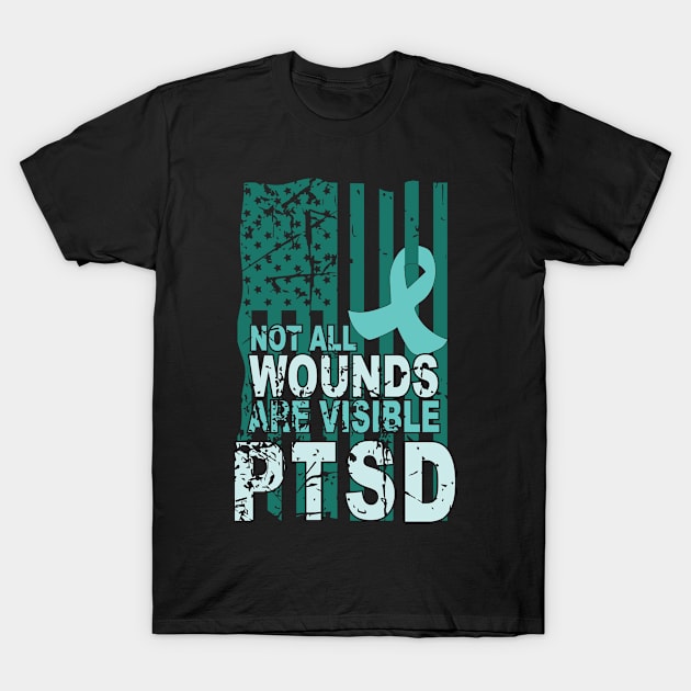 Not All Wounds are Visible PTSD T-Shirt by jonathanptk